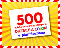 500 Biglietti da visita PLASTIFICATI Offerta